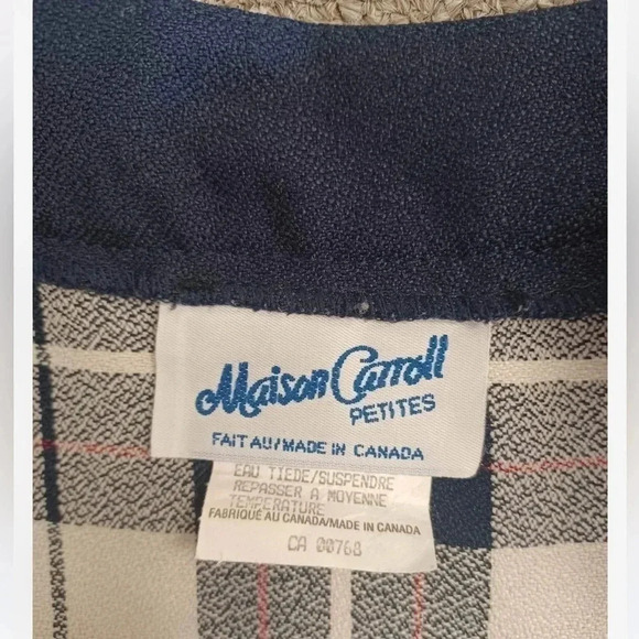 Maison Carroll Vintage Plaid  Blazer Size 14 - Picture 4 of 7